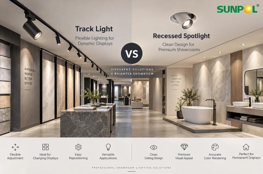 track light vs recessed spotlight
